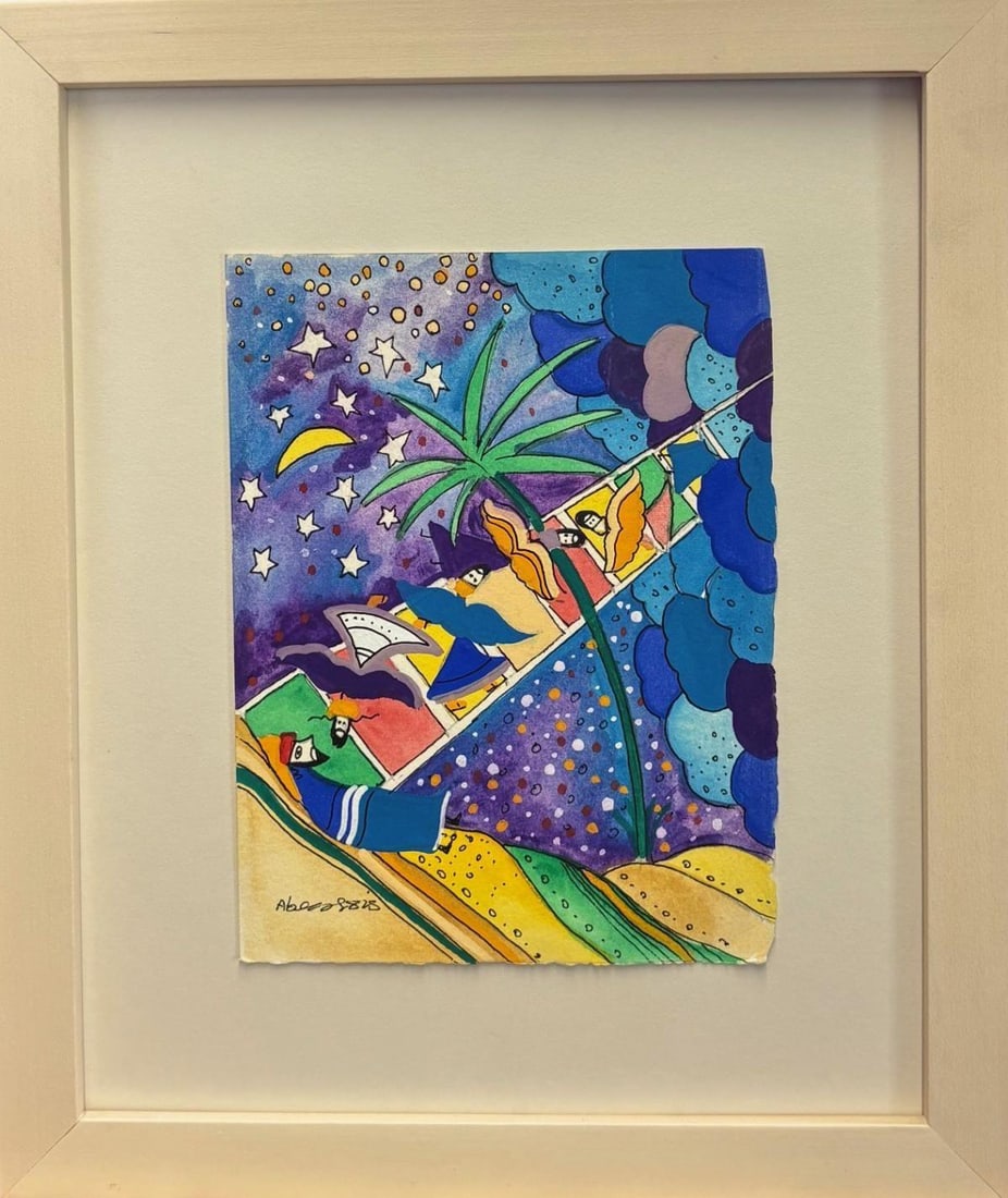 Raphael Abecassis- Original watercolor on paper: Artist: Raphael Abecassis. Medium: Original watercolor on paper. Measures approx. 9" x 12" (framed). Signature: Hand signed. Reference#: 87188.