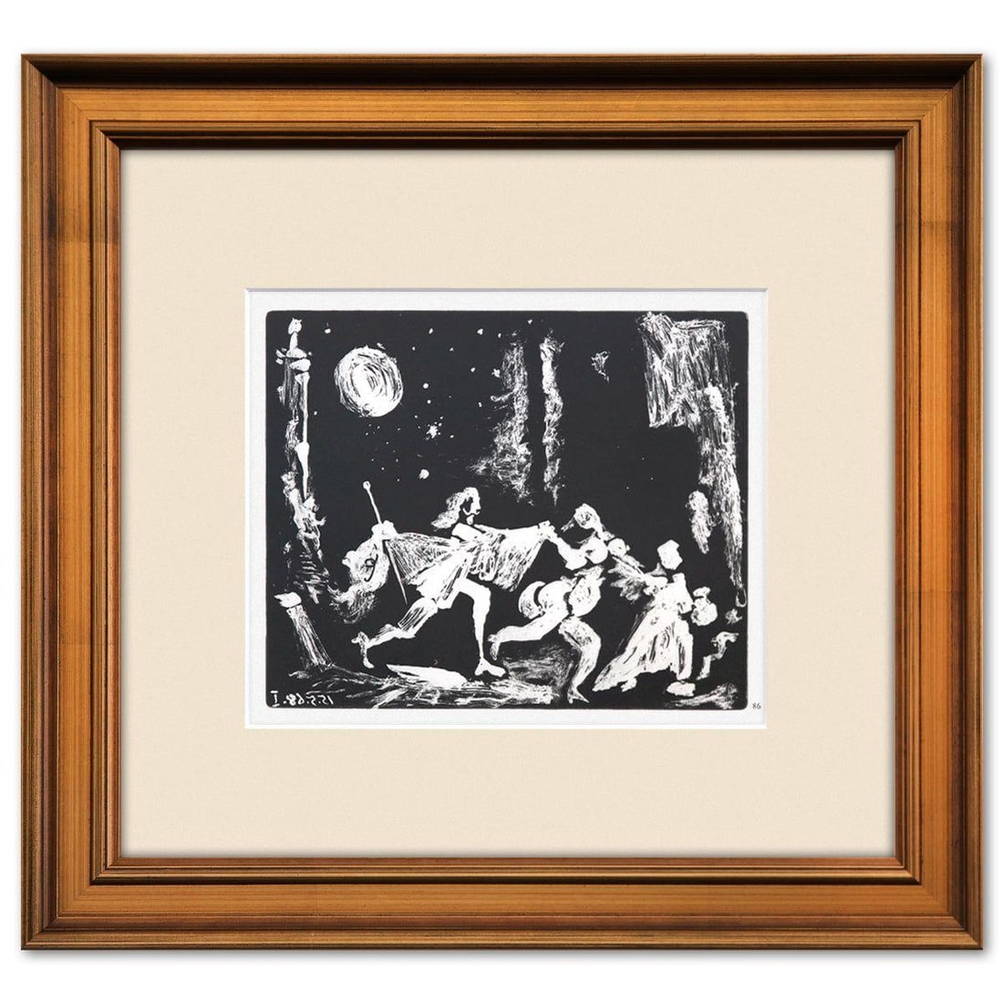 After Pablo Picasso- Offset Lithograph "From The 347 Series": Artist: After Pablo Picasso. Medium: Offset Lithograph. Title: From The 347 Series. Size: 6" x 8". Measures approx. 12" x 14" (framed). Additional: Custom framed. Unsigned and unnumbered. The 347 Seri