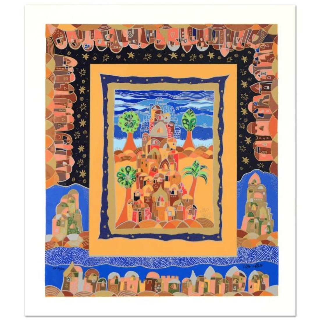 Ilan Hasson, "Oasis" Limited Edition Serigraph, Numbered and Hand Signed with Certificate of: Oasis is a limited edition serigraph on paper by Ilan Hasson, numbered and hand signed by the artist. Includes Certificate of Authenticity. Measures approx. 18.5" x 21.5" (with border), 15.5" x 18.5"