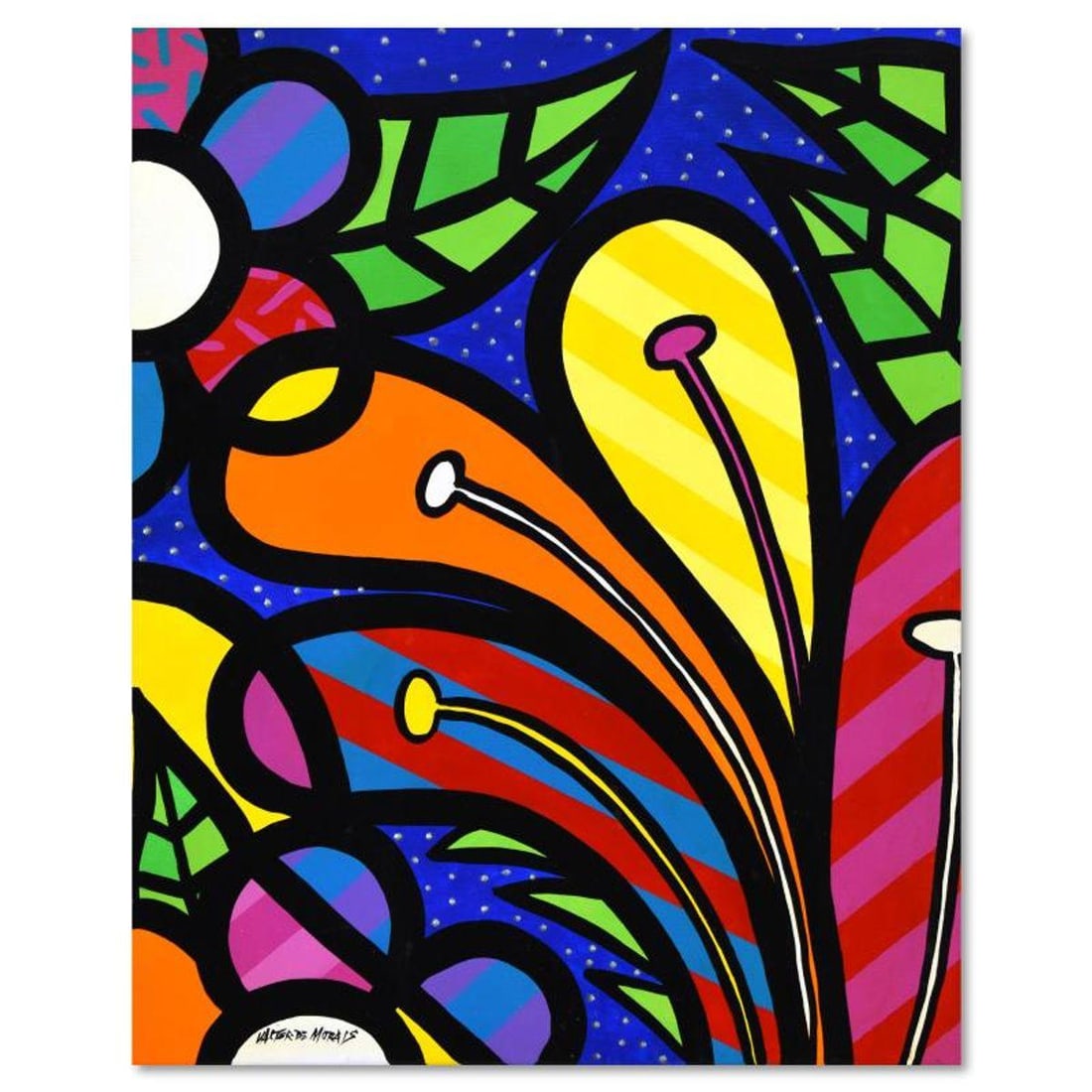 Valter Morais, Original Acrylic Painting on Canvas, Hand Signed with Letter of Authenticity.: This is an original acrylic painting on stretched canvas by Valter Morais, hand signed by the artist. Includes Letter of Authenticity. Measures approx. 16" x 20" (image).