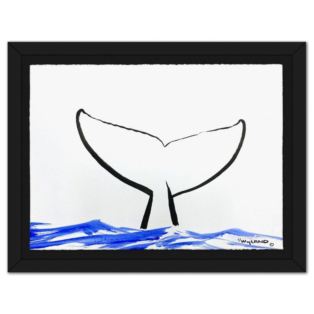 Wyland, "Whale Tail" Framed Original Sumi Ink Painting, Hand Signed with Letter of Authenticity.: Whale Tail is an original sumi ink painting on paper by Wyland, hand signed by the artist. This piece comes custom framed. Includes Letter of Authenticity. Measures approx. 30" x 37" (frame), 23" x 30