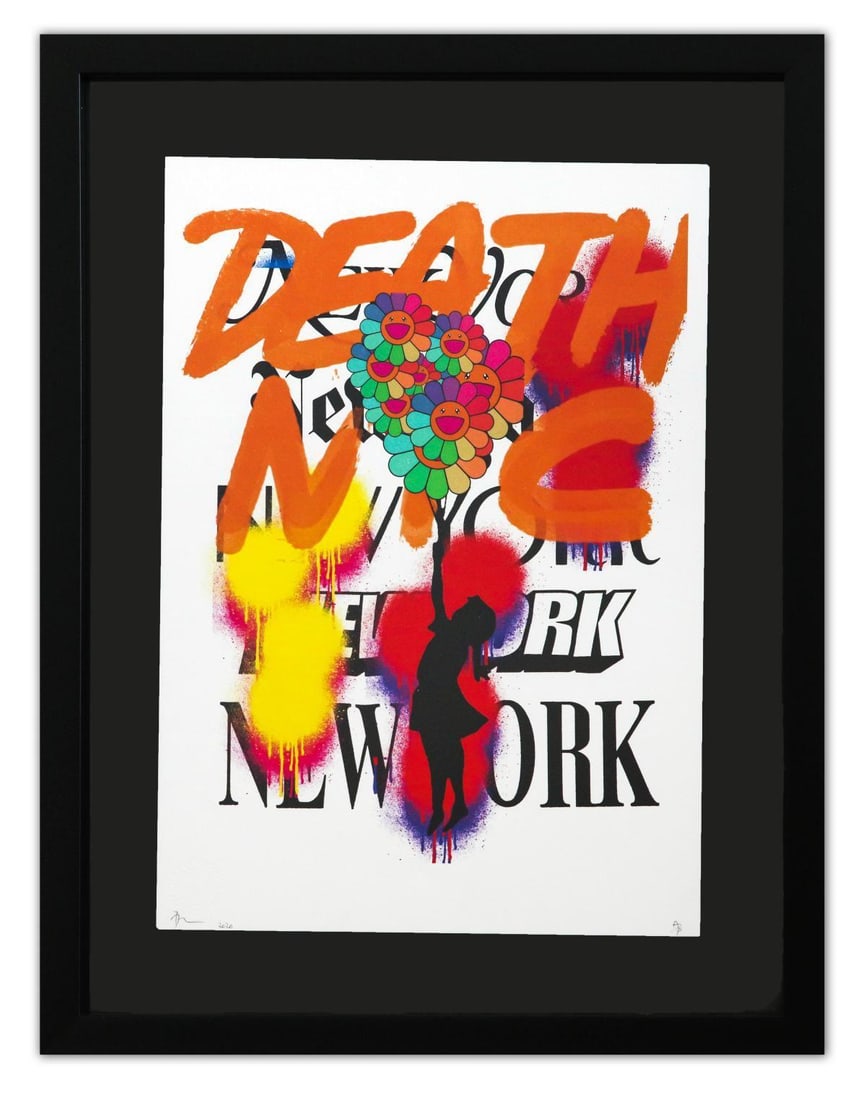 Death NYC- Fine art Print: Artist: Death NYC. Medium: Fine art Print. Size: 17" x 12". Measures approx. 23" x 18" (framed). Signature: Hand Signed and Numbered. Certificate of Authenticity: is included. Additional: Custom frame