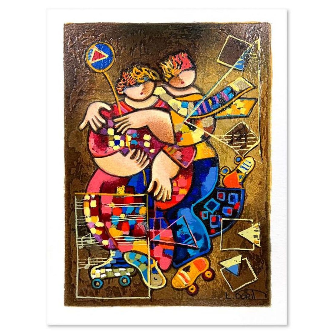 Dorit Levi, "Moonlight Dancing" Limited Edition Serigraph, Hand Signed and Numbered with Letter of: Moonlight Dancing is a limited edition serigraph on paper by Dorit Levi. The piece comes hand signed by the artist, numbered, and with a letter of authenticity. Measures approximately 8.5" x 6".