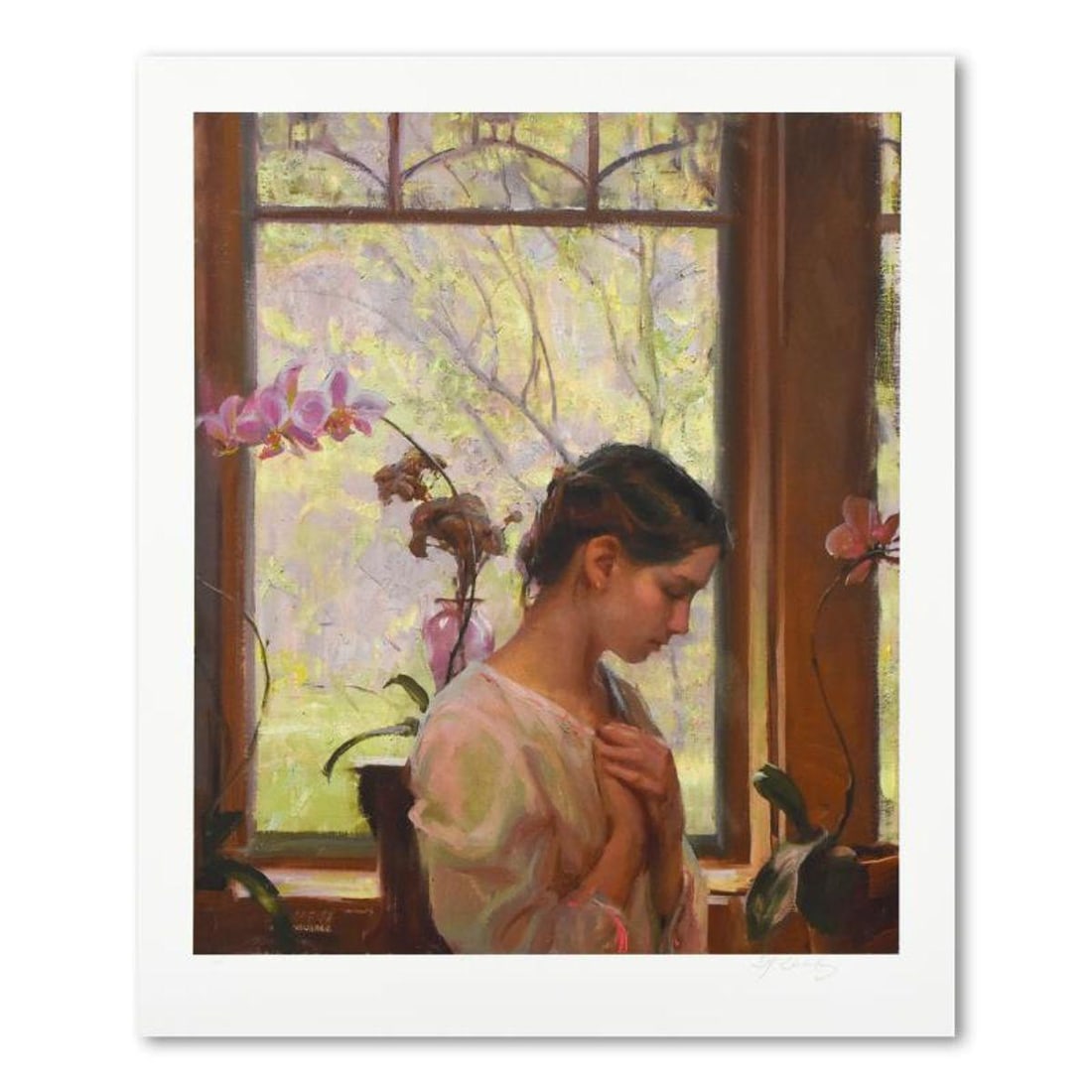 Dan Gerhartz, "The Orchid" Limited Edition, Numbered and Hand Signed with Letter of Authenticity.: The Orchid is a limited edition giclee on paper by Dan Gerhartz, numbered and hand signed by the artist. Includes Letter of Authenticity. Measures approx. 29" x 35" (border), 25" x 30" (image). Refere
