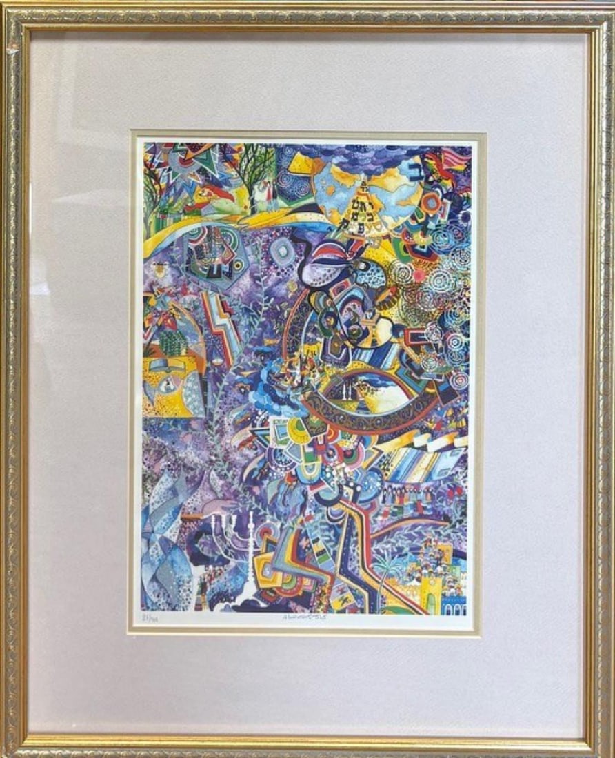 Raphael Abecassis- Print on paper: Artist: Raphael Abecassis. Medium: Print on paper. Measures approx. 24" x 34" (framed). Signature: Hand Signed. Reference#: 27905.
