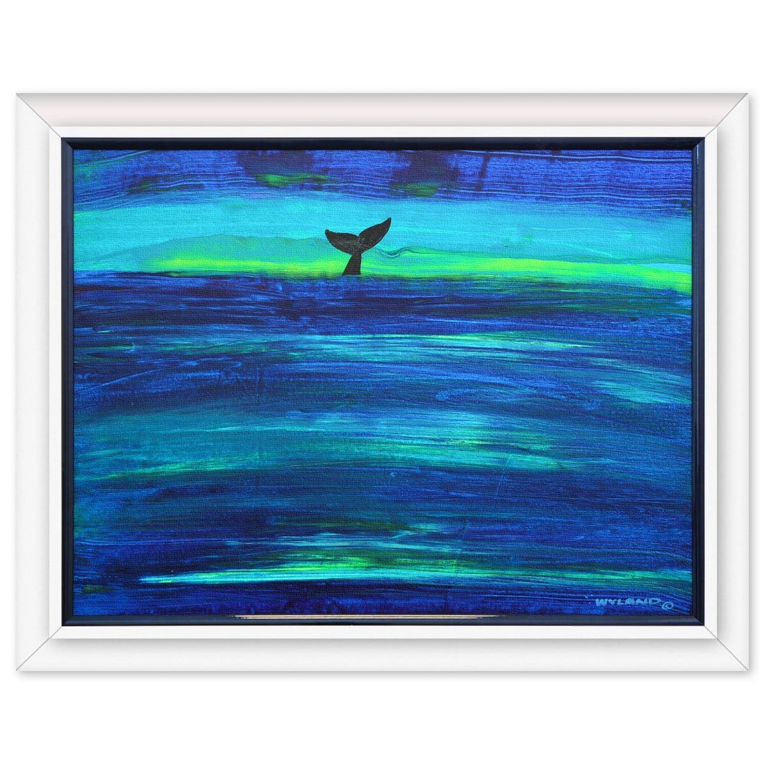 Wyland- Original Painting on Canvas "Abstract": Artist: Wyland. Medium: Original Painting on Canvas. Title: Abstract. Size: 36" x 48". Measures approx. 45" x 57" (framed). Signature: Hand signed by the artist. Certificate of Authenticity: Is includ