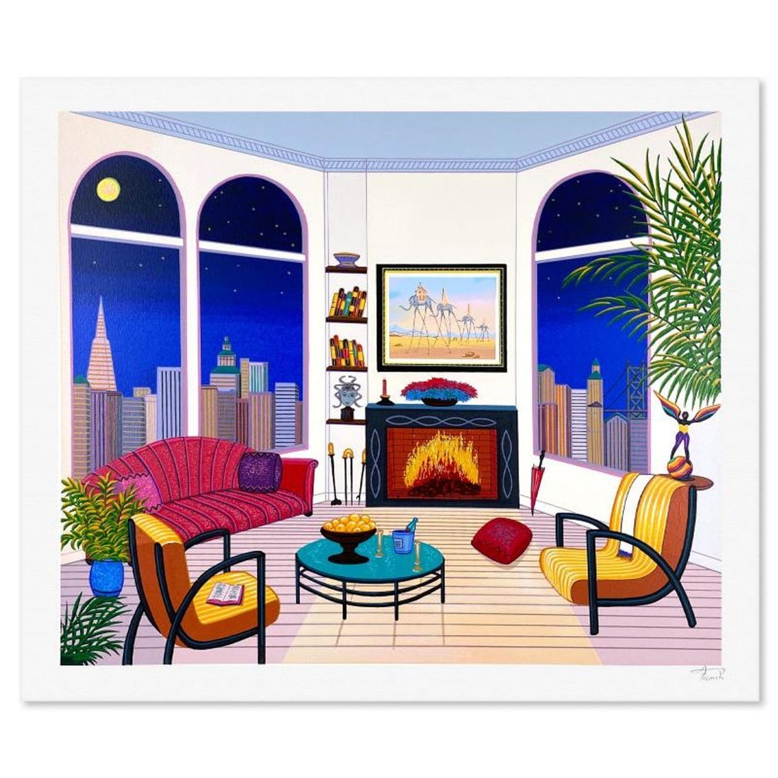 Fanch Ledan, "Dalinean Skyscrapers" Limited Edition Serigraph, AP Numbered and Hand Signed with: Dalinean Skyscrapers is a limited edition serigraph on paper by Fanch, AP numbered and hand signed by the artist. Includes Letter of Authenticity. Measures approx. 20" x 23.5" (border), 18" x 21" (ima