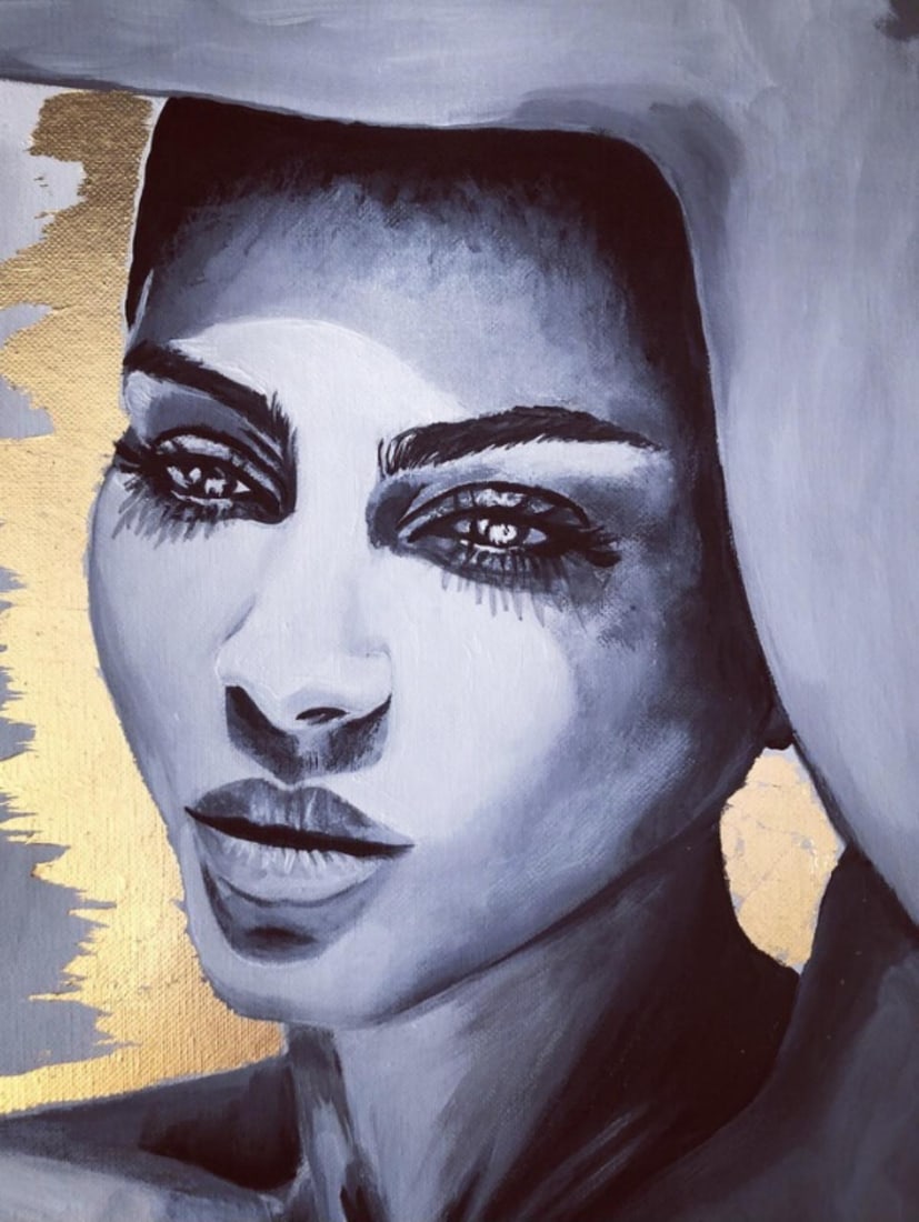 Sylvia Cohen- Original painting on canvas with gold leaf: Artist: Sylvia Cohen. Medium: Original painting on canvas with gold leaf. Size: 12" x 16". Signature: Signed. Reference#: 29408.