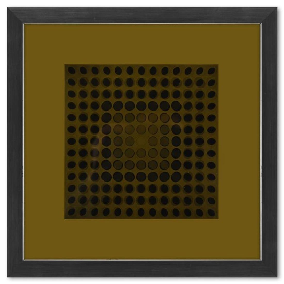 Victor Vasarely (1908-1997), "Tuz - 2 de la serie CTA - 102" Framed 1971 Heliogravure Print with: Tuz - 2 de la serie CTA - 102 is a heliogravure print on paper, published in 1971, by Victor Vasarely (1908-1997). This piece comes custom framed, with a letter of authenticity and with a 1976 Vasarel