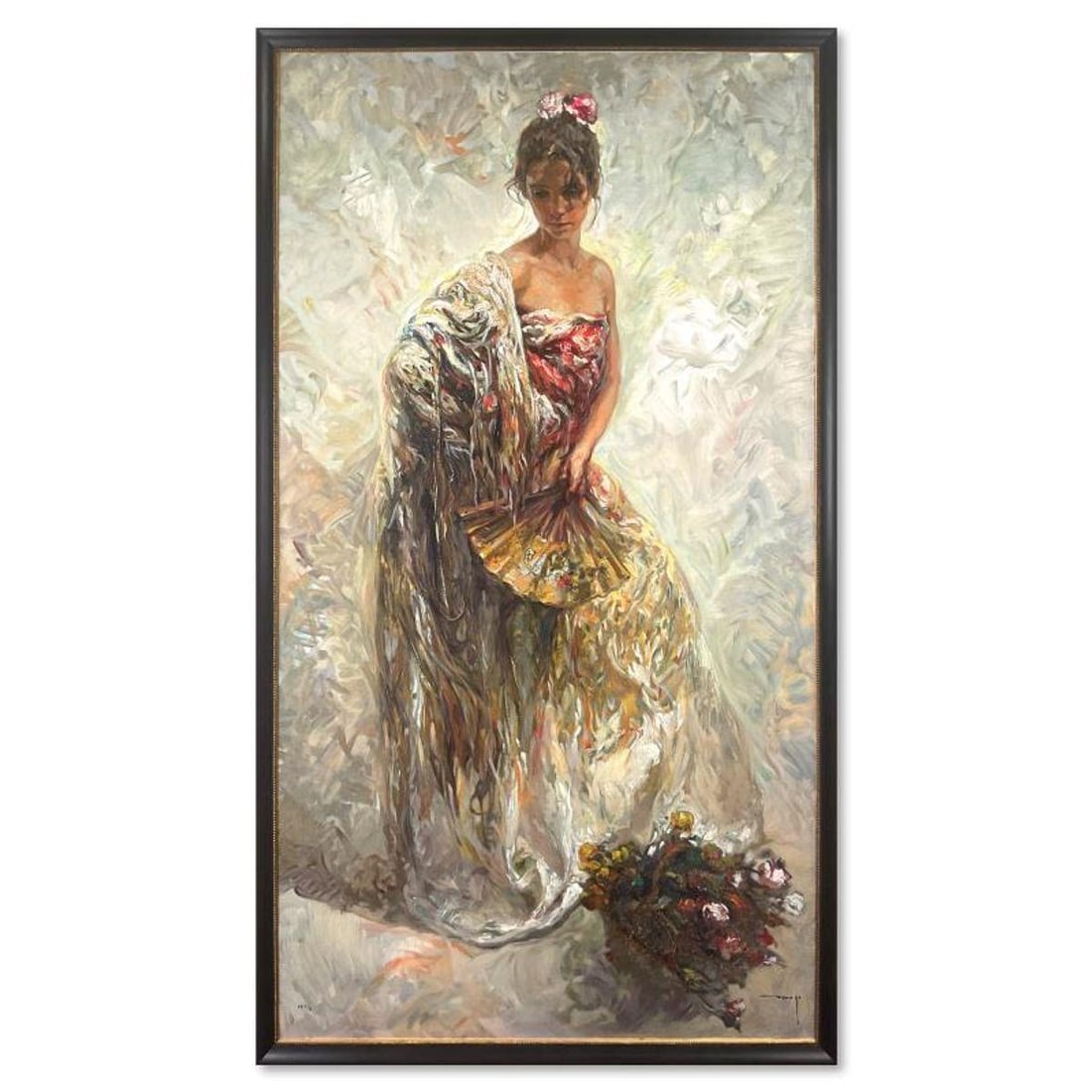 Royo, "La Modelo" Framed Limited Edition Printer's Proof on Clay-Board (58.5" x 33.5"), Numbered 2/6: La Modelo is a limited edition printer's proof on clay-board by Royo, numbered 2/6 and hand signed by the artist. This piece comes framed. Includes Letter of Authenticity. Measures approx. 58.5" x 33.