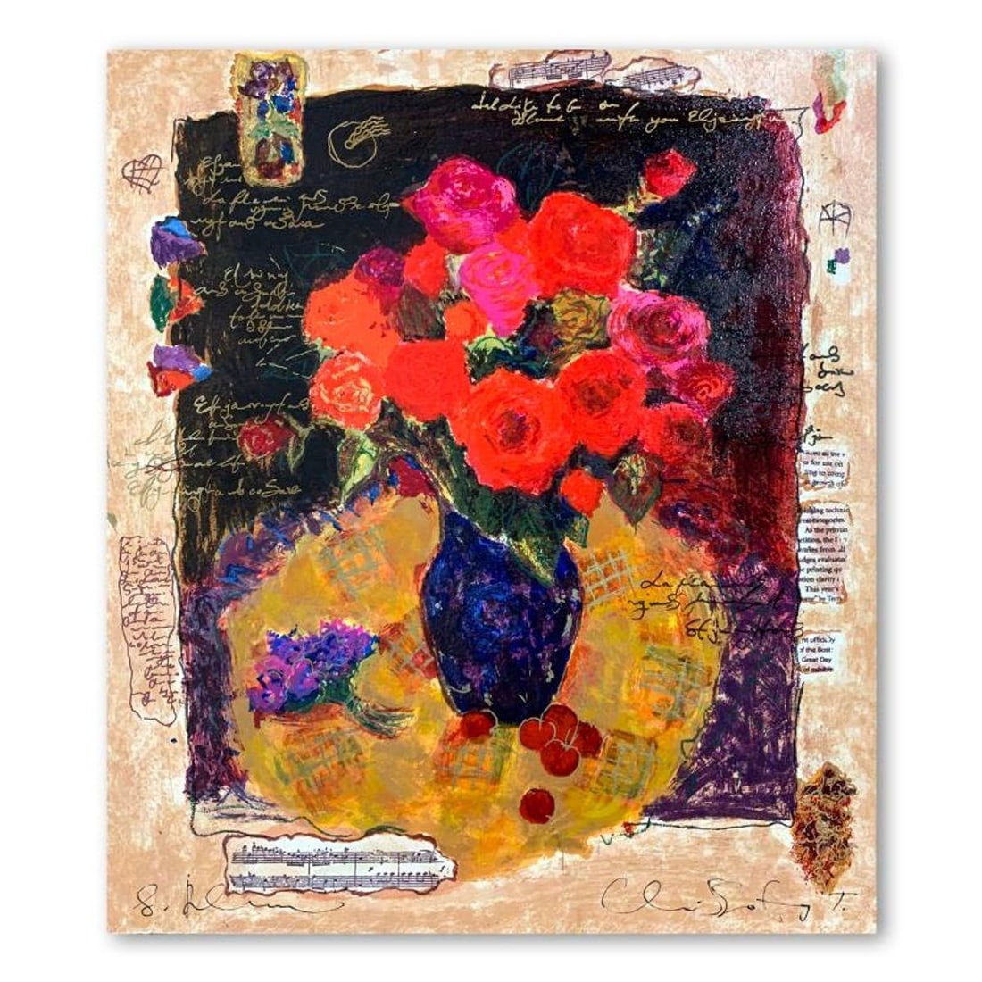 Alexander Galtchansky (1959-2008) and Tanya Wissotzky (1959-2006), "Red" Hand Signed Limited Edition: Red is a limited edition serigraph on deckle edged paper by Alexander Galtchansky (1959-2008) and Tanya Wissotzky (1959-2006). It is numbered and hand signed and includes a letter of authenticity. Mea