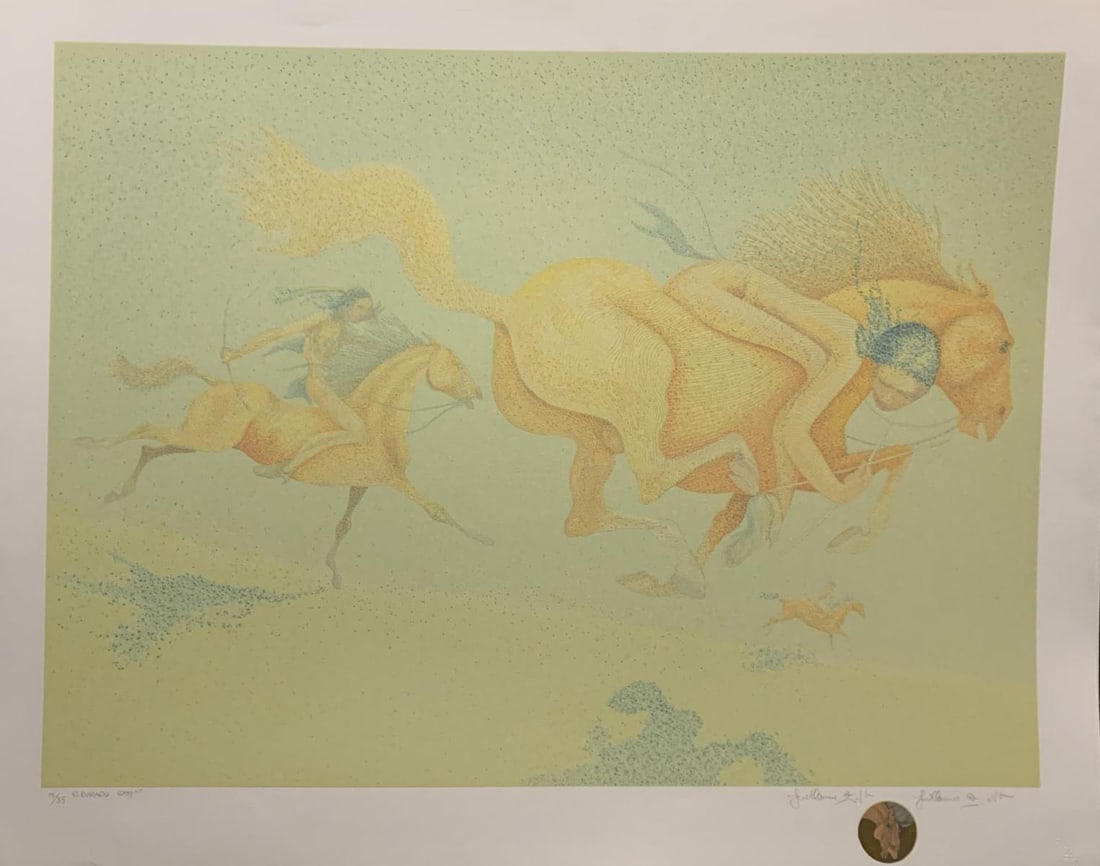 Guillaume Azoulay- Limited edition serigraph with hand drawn remarque "El Dorado 1989": Artist: Guillaume Azoulay. Medium: Limited edition serigraph with hand drawn remarque. Title: El Dorado 1989. Size: 30" x 40". Signature: Signed. Reference#: 44298.