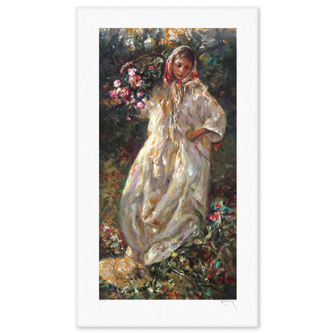 Royo- Serigraph "Autumn": Artist: Royo. Medium: Serigraph. Title: Autumn. Size: 24" x 12". Signature: Hand signed and numbered. Reference#: 74819.