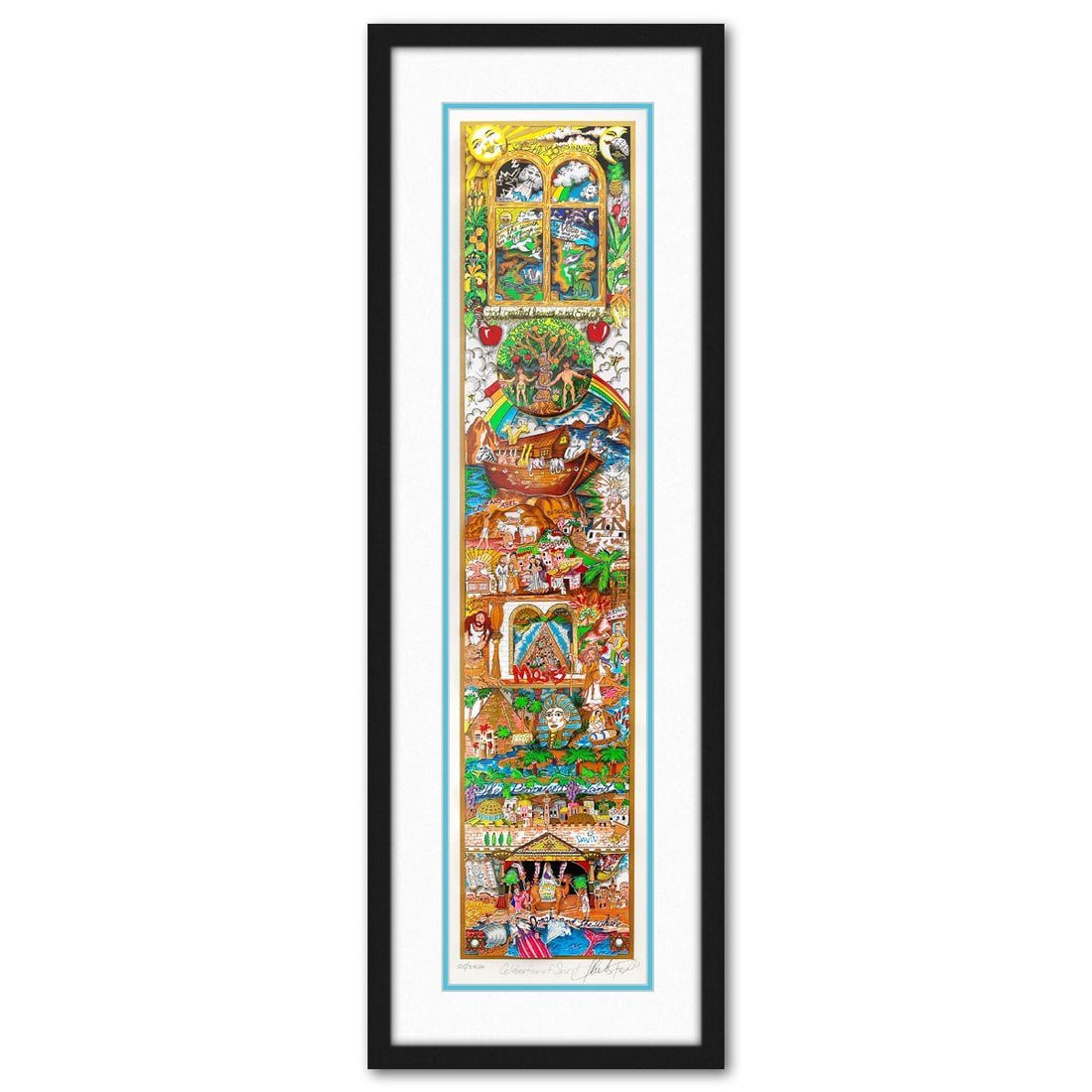 Charles Fazzino- 3D Construction Silkscreen Serigraph "Celebration of Spirit": Artist: Charles Fazzino. Medium: 3D Construction Silkscreen Serigraph. Title: Celebration of Spirit. Size: 38" x 8". Measures approx. 44" x 15" (framed). Signature: Hand signed and numbered. Certifica