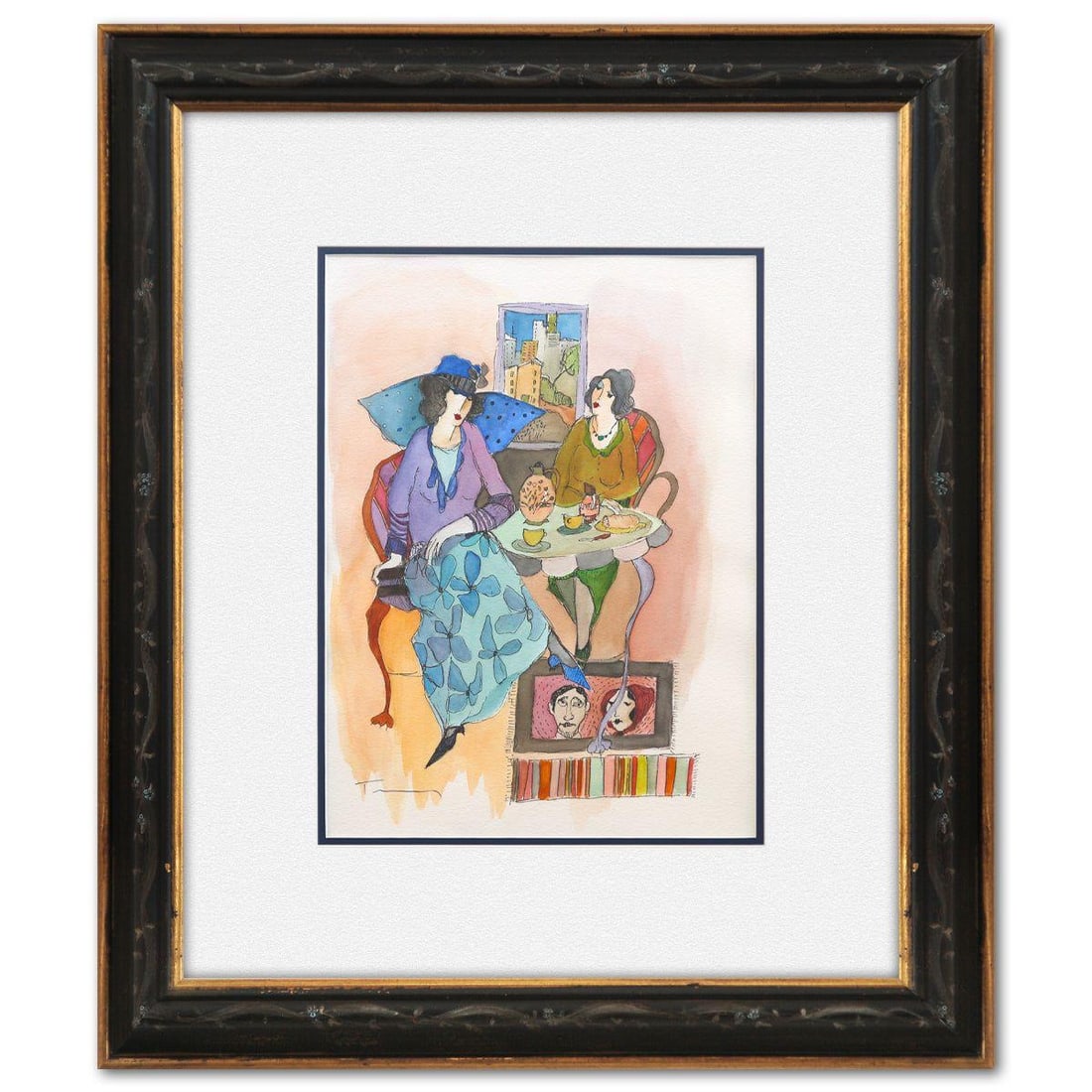 Itzchak Tarkay- "Indigo Chapeau#2" (1 of 2)