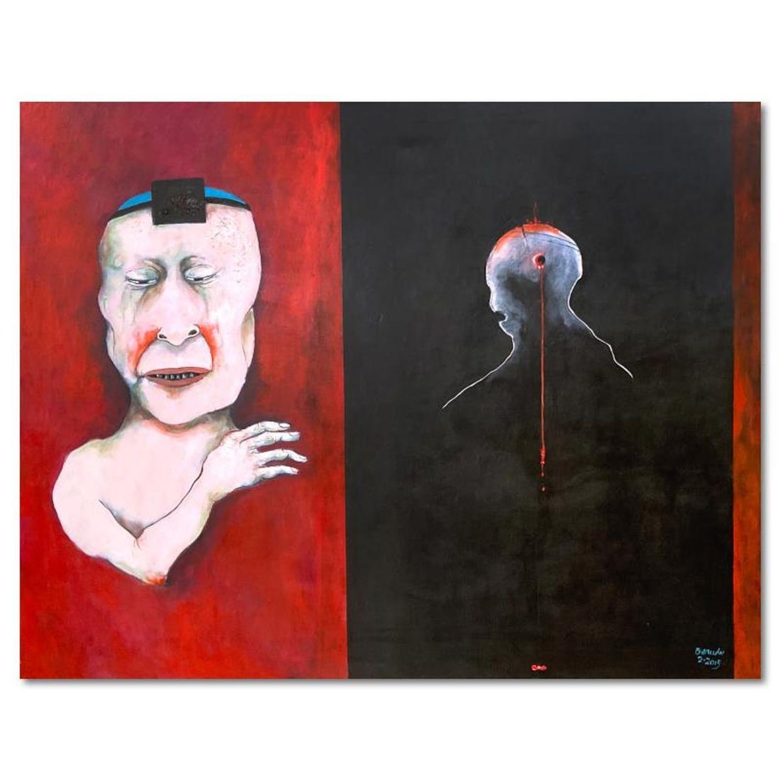 Milton Berwin (1925-2023), Original Painting on Canvas (52" x 66"), Hand Signed with Letter of: This is an original painting on stretched canvas by Milton Berwin (1925-2023), hand signed by the artist. Includes Letter of Authenticity. Measures approx. 52" x 66" (image). Local pickup from our war