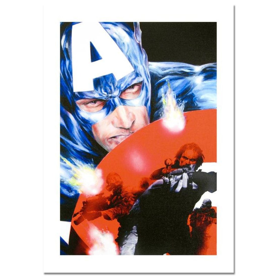 Marvel Comics, "Captain America #37" Numbered Limited Edition Canvas by Jackson Guice with: A piece of comic book history, this limited edition print, drawn by Jackson Guice, depicts the heroic Captain America. Jackson Guice has been a prominent comic book artist since the 1980s, and during