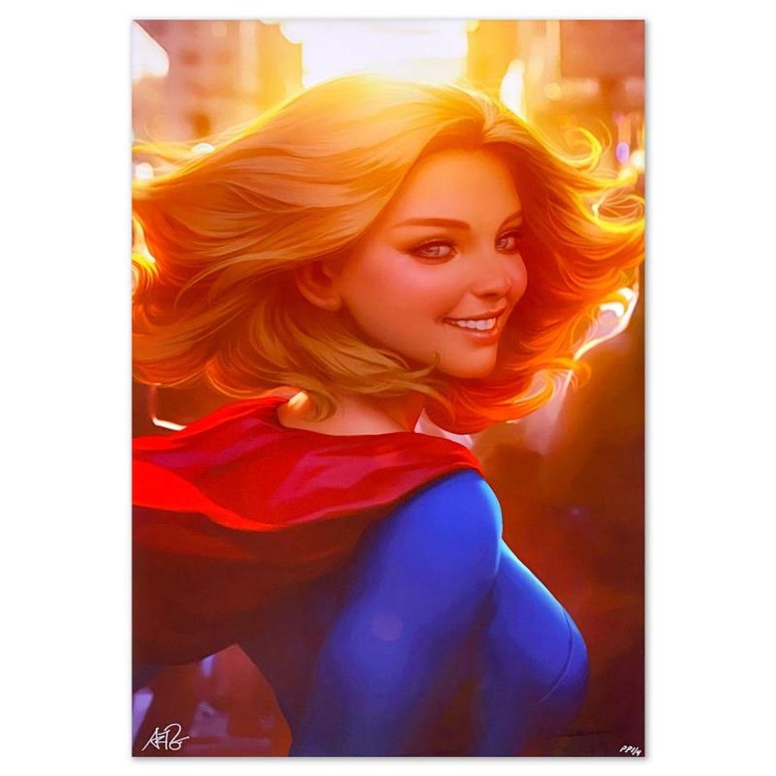 DC Comics & Stanley "Artgerm" Lau, "Supergirl #16" Limited Edition on Aluminum, PP Numbered 1/4 and: Supergirl #16 is a limited edition giclee on aluminum from DC Comics and Stanley "Artgerm" Lau, PP numbered 1/4 and hand signed by the artist. Includes Letter of Authenticity. Measures approx. 24" x 1