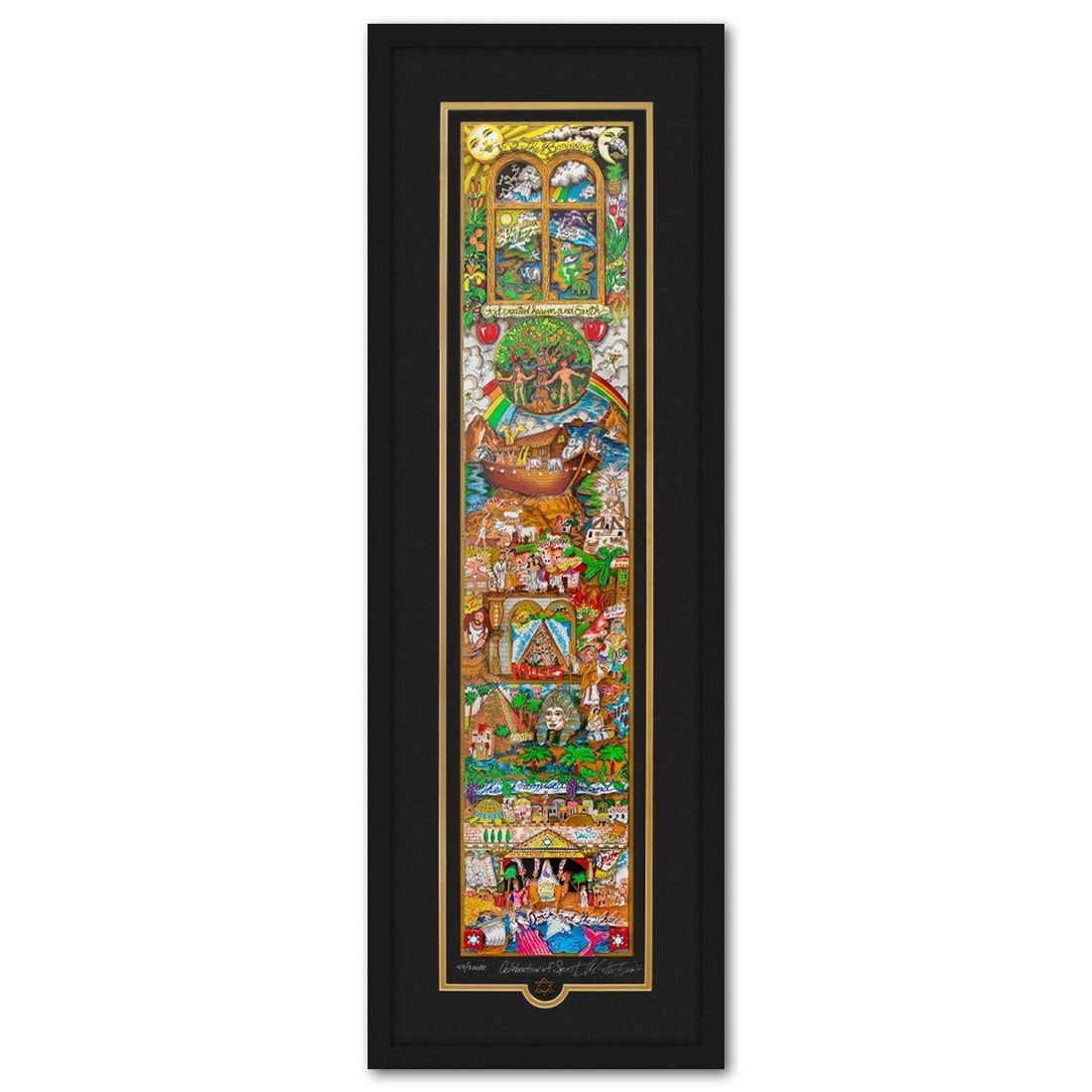 Charles Fazzino- 3D Construction Silkscreen Serigraph "Celebration of Spirit": Artist: Charles Fazzino. Medium: 3D Construction Silkscreen Serigraph. Title: Celebration of Spirit. Size: 38" x 8". Measures approx. 44" x 15" (framed). Signature: Hand signed and numbered. Certifica
