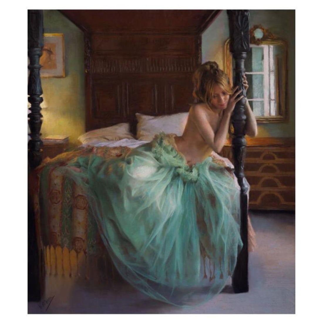 Vicente Romero, "Awakening" Hand Signed Limited Edition Giclee on Canvas with Certificate of: Awakening is a limited edition giclee on canvas by Vicente Romero. The piece is hand signed, numbered, and come with a certificate of authenticity. Measures approximately 25" x 28".