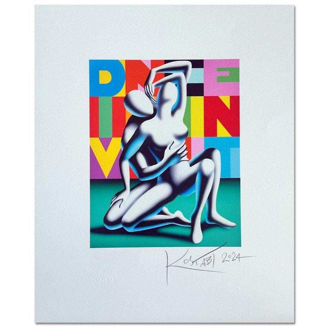 Mark Kostabi, "Love Letters" Hand Signed Limited Edition with Certificate of Authenticity.: Love Letters, is a limited edition giclee on paper by Mark Kostabi. The piece is hand signed and numbered and comes with a certificate of authenticity. Measures approximately 12.5" x 10" (image).