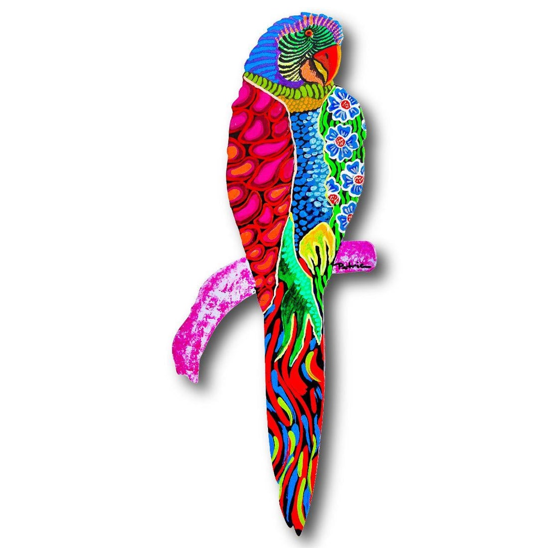 Patricia Govezensky- Original Painting on Laser CutÂ Steel "Moment of Peace": Artist: Patricia Govezensky. Medium: Original Painting on Laser CutÂ Steel. Title: Moment of Peace. Size: 14" x 5". Signature: Hand Signed by the artist. Certificate of Authenticity: From the publish