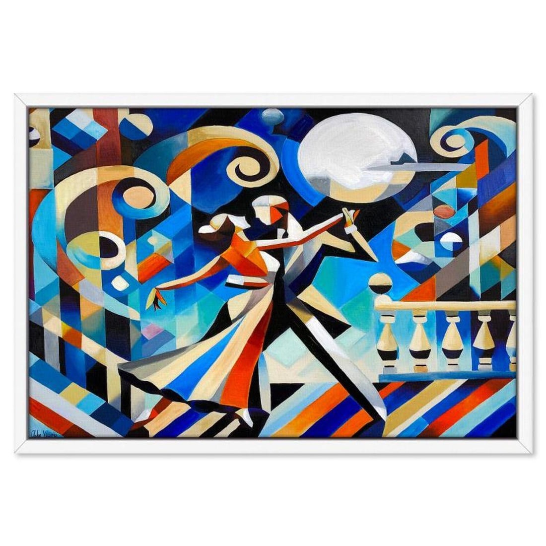 Chloe Victoria, "Fly Me to the Moon" Framed One-of-a-Kind Mixed Media Overpaint on Canvas, Hand: Fly Me to the Moon is a one-of-a-kind mixed media overpaint on canvas by Chloe Victoria, hand signed by the artist. This piece comes custom framed. Includes Letter of Authenticity. Measures approx. 27