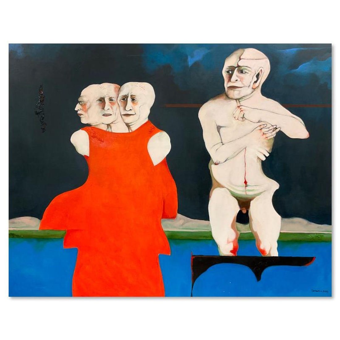 Milton Berwin (1925-2023), Original Painting on Canvas (52" x 66"), Dated 2003 and Hand Signed with: This is an original painting on stretched canvas by Milton Berwin (1925-2023), dated 2003 and hand signed by the artist. Includes Letter of Authenticity. Measures approx. 52" x 66" (image). Local pick