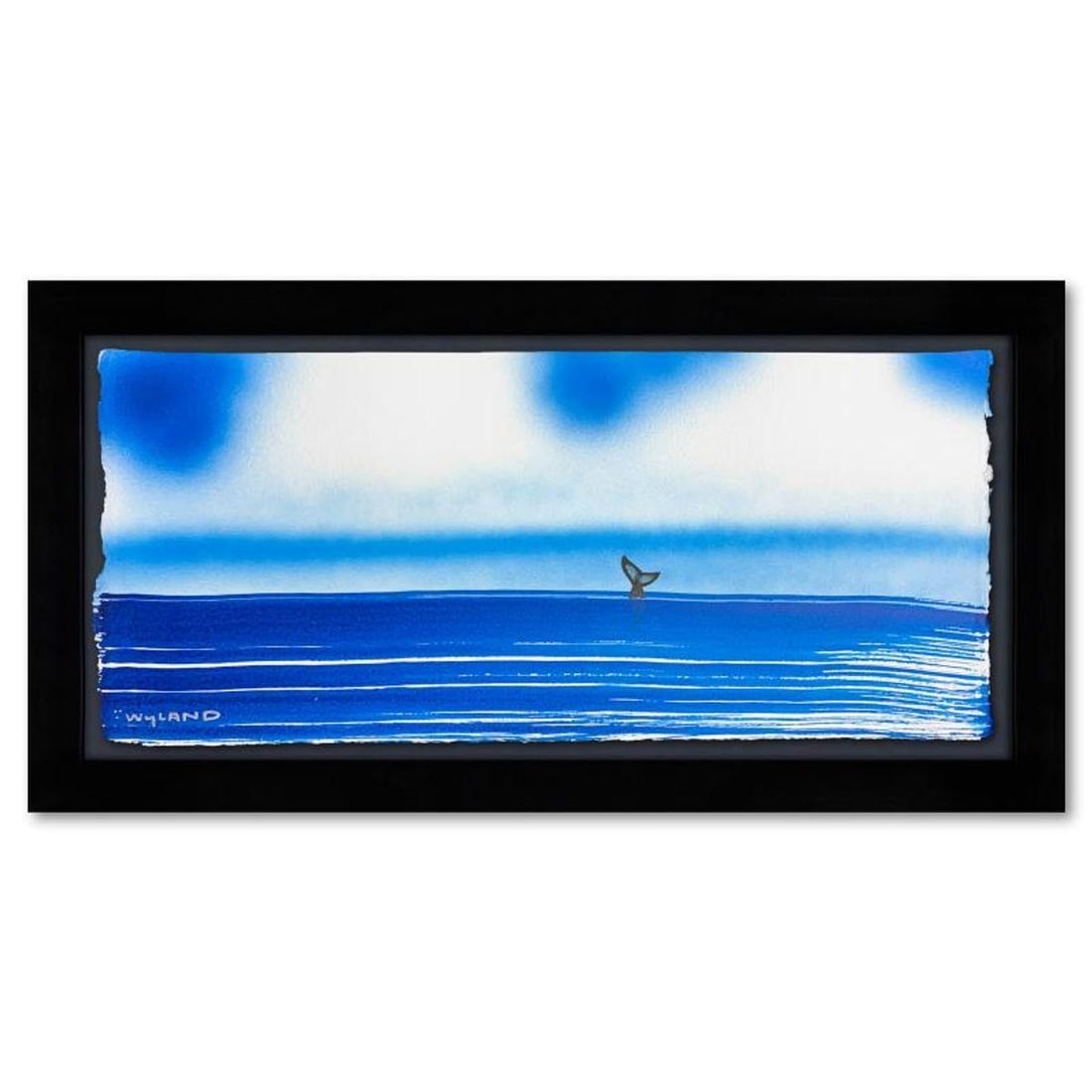 Wyland, "Fluke" Framed, Hand Signed Original Painting with Letter of Authenticity.: Fluke is an original painting acrylic on deckle edge paper by Wyland. Hand signed by the artist, the piece comes custom framed and with a letter of authenticity. Measures approximately 14.5" x 26.5"