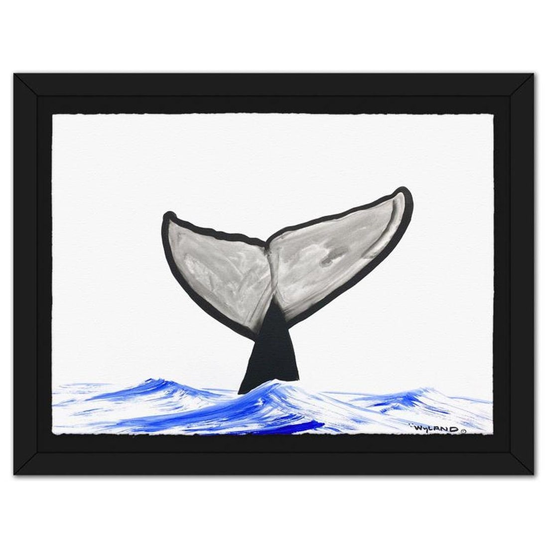 Wyland, "Whale Tail" Framed Original Sumi Ink Painting, Hand Signed with Letter of Authenticity.: Whale Tail is an original sumi ink painting on paper by Wyland, hand signed by the artist. This piece comes custom framed. Includes Letter of Authenticity. Measures approx. 30" x 37" (frame), 23" x 30