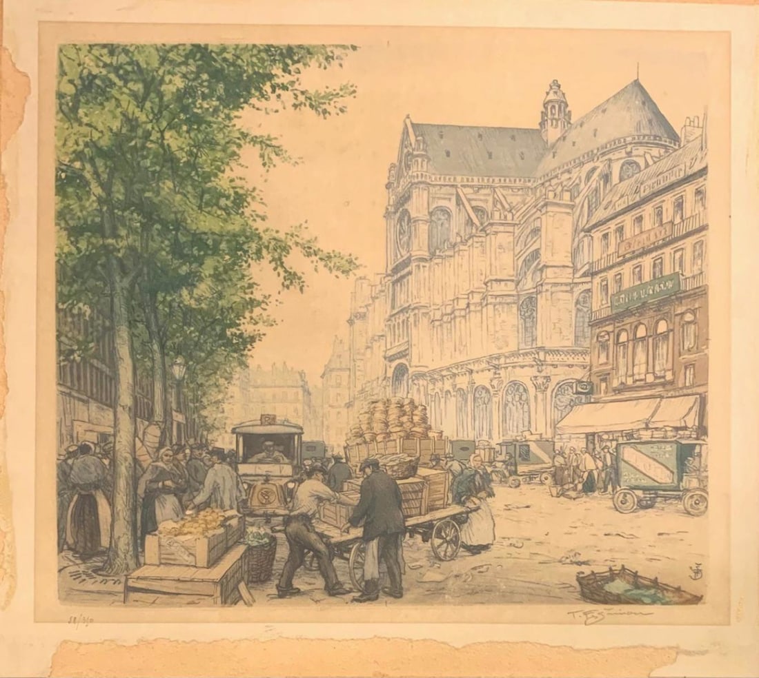 T.F. Simon (Tarik Frantisek Simon )- Limited edition lithograph on paper: Artist: T.F. Simon (Tarik Frantisek Simon ). Medium: Limited edition lithograph on paper. Size: 17.5" x 15.5". Signature: Hand signed by the artist. Additional: This item has been mounted to boards an