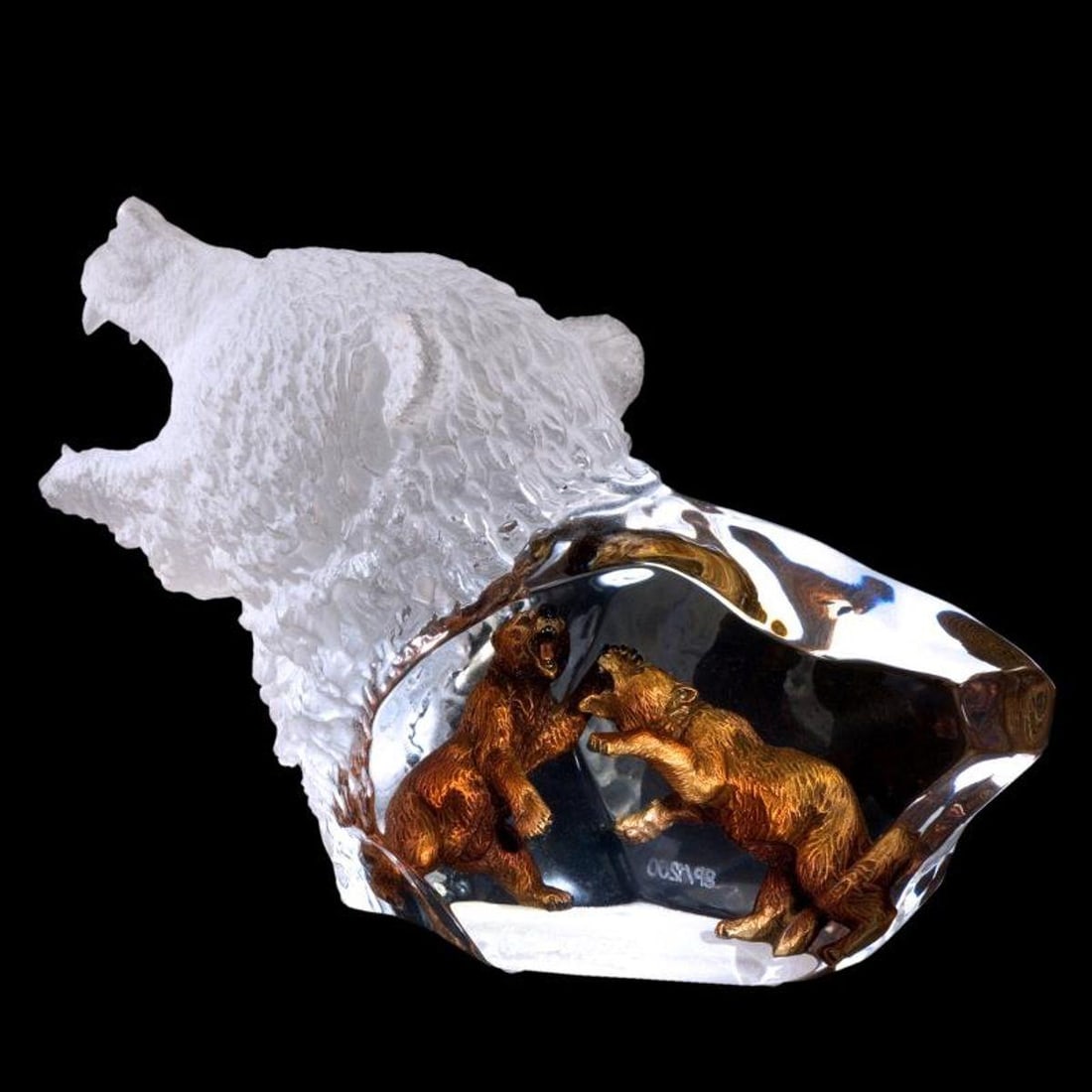 Kitty Cantrell, "Savage Spirit (Bears)" Limited Edition Mixed Media Lucite Sculpture with COA. (1 of 2)