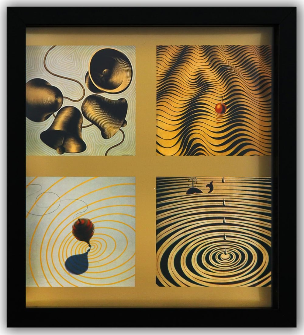 Victor Vasarely- Heliogravure Print "Untitled": Artist: Victor Vasarely. Medium: Heliogravure Print. Title: Untitled. Size: 11" x 10". Measures approx. 13" x 12" (framed). Additional: Custom Framed. Reference#: 21468.