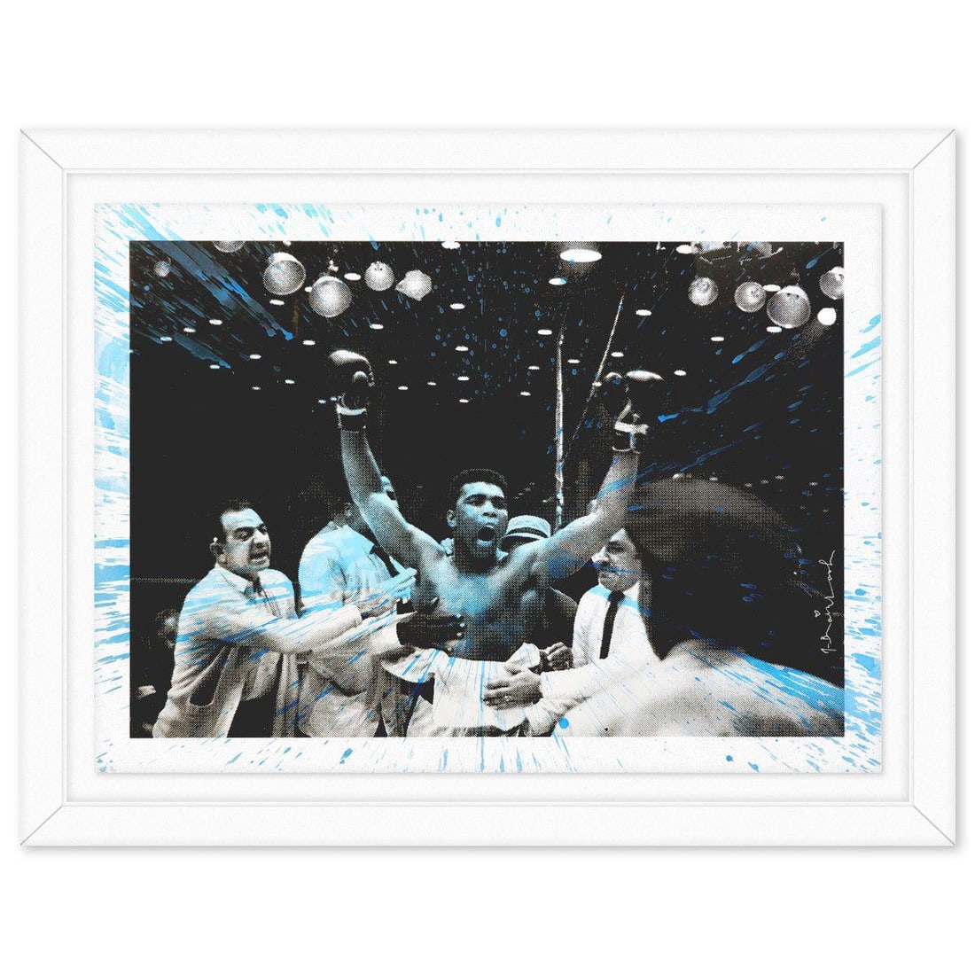 Mr. Brainwash- Silkscreen "Absolute Ali": Artist: Mr. Brainwash. Medium: Silkscreen. Title: Absolute Ali. Size: 36" x 48". Measures approx. 45" x 58" (framed). Signature: Hand signed by the artist. Certificate of Authenticity: Is included.