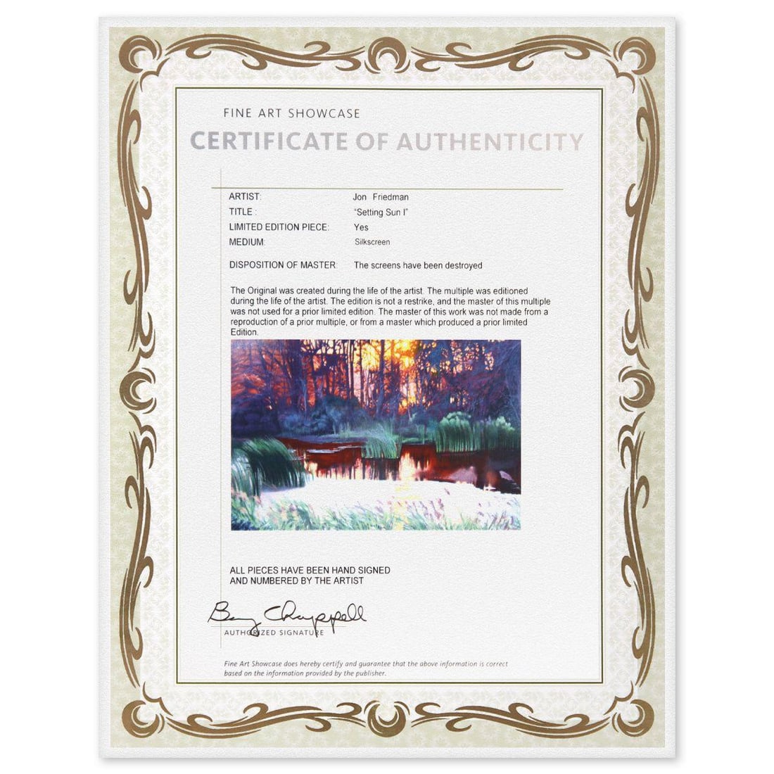 Jon Friedman- Serigraph "Setting Sun l" - 4