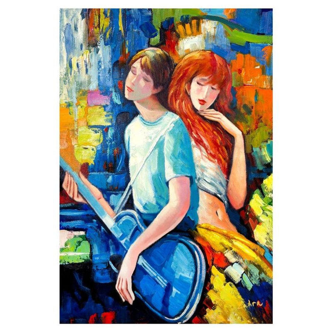 Zahra, Original Acrylic Painting on Canvas, Hand Signed with Letter of Authenticity.: This is an original acrylic painting on canvas by Zahra, hand signed by the artist. Includes Letter of Authenticity. Measures approx. 30" x 20" (image).