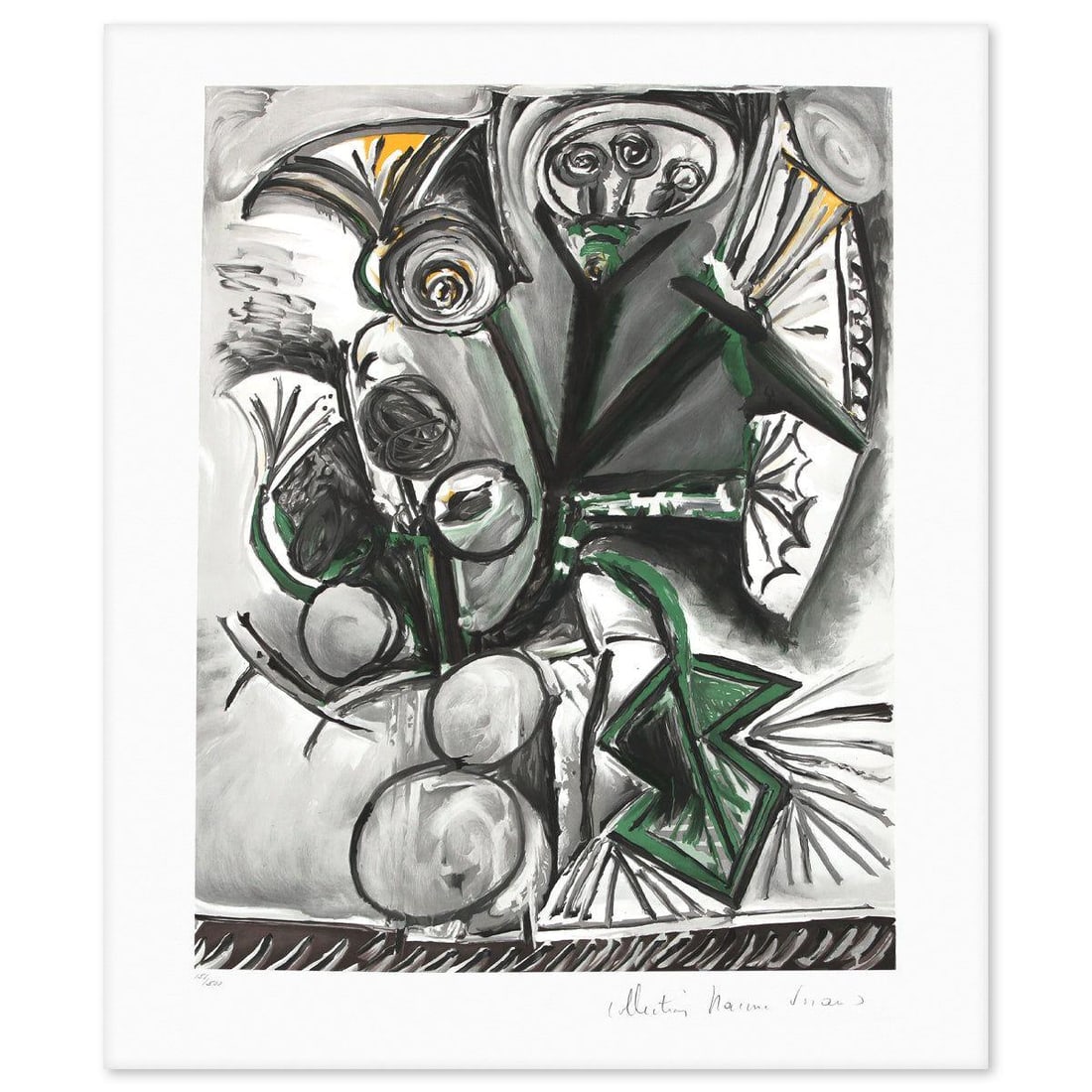 Pablo Picasso- Lithograph "Le Boquet": Artist: Pablo Picasso. Medium: Lithograph. Title: Le Boquet. Size: 30" x 22". Signature: Hand signed and numbered by Marina Picasso.