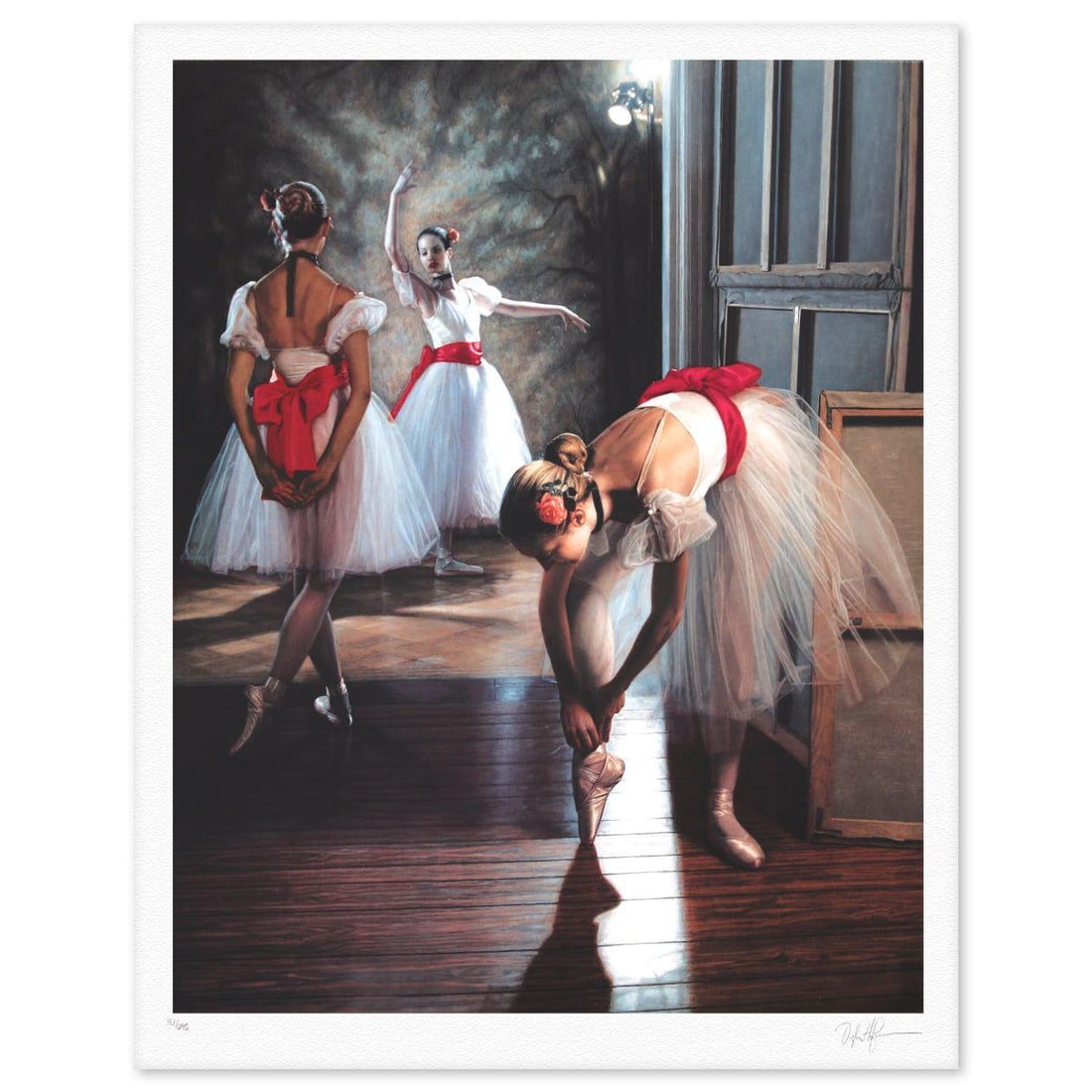 Douglas Hofmann- Silkscreen "Red Sash": Artist: Douglas Hofmann. Medium: Silkscreen. Title: Red Sash. Size: 33" x 28". Signature: Hand signed and numbered. Reference#: 74776.