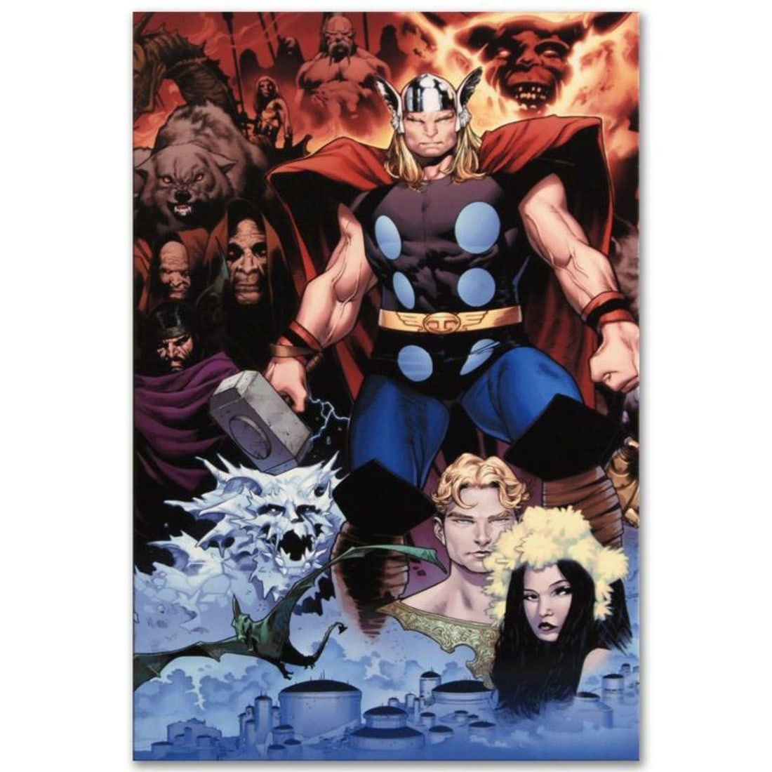 Marvel Comics "Thor: Tales of Asgard by Stan Lee and Jack Kirby #1" Numbered Limited Edition Giclee: A piece of comic book history, this limited edition, from original art by Oliver Coipel, depicts the mighty Thor. Olivier Coipel is a French comic book artist, known for his work on books such as