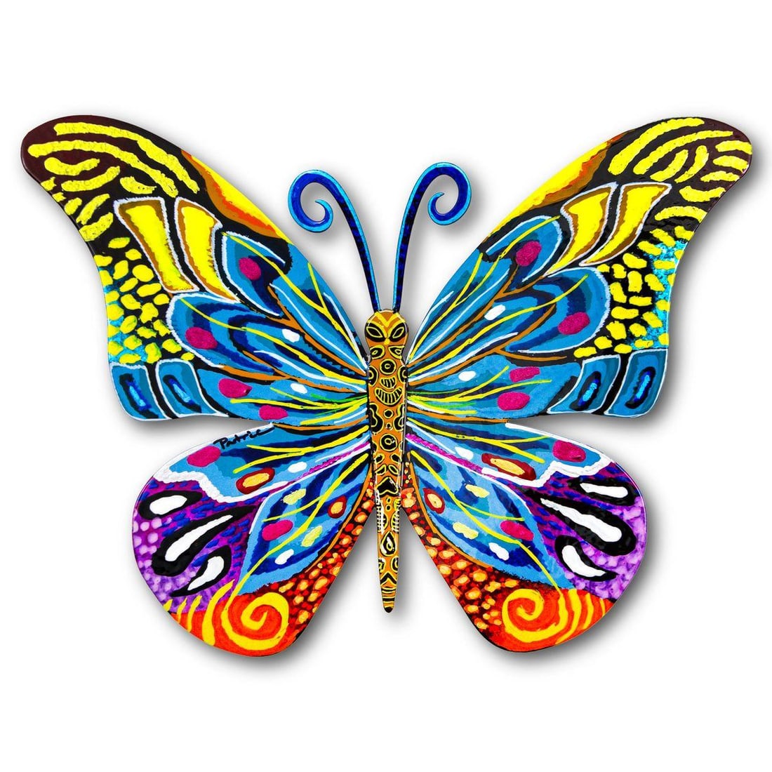 Patricia Govezensky- Original Painting on Cutout Steel "Butterfly": Artist: Patricia Govezensky. Medium: Original Painting on Cutout Steel. Title: Butterfly. Size: 8.5" x 12". Signature: Hand Signed by the Artist. Certificate of Authenticity: From the publisher.