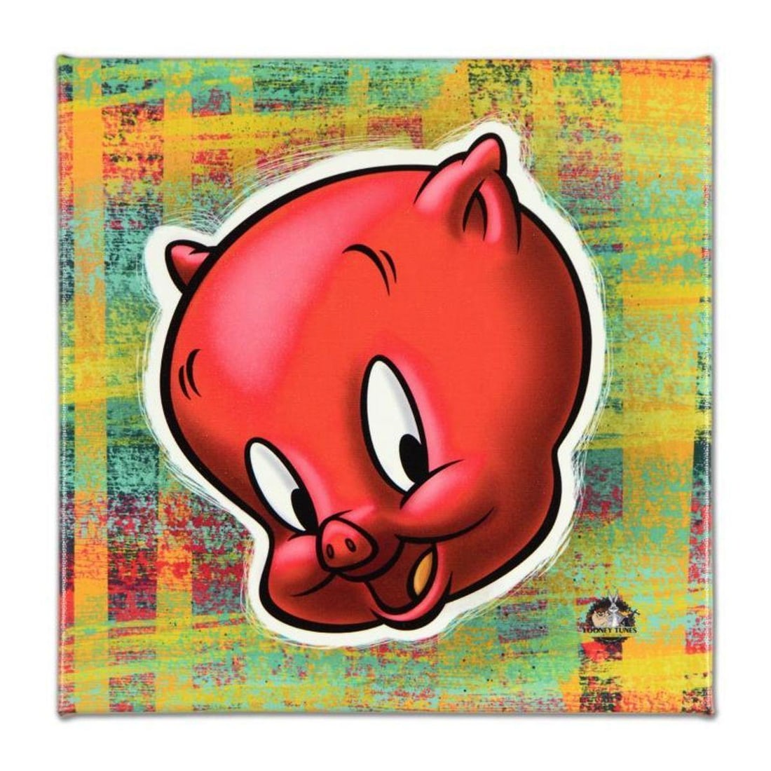 Looney Tunes, "Porky Pig" Numbered Limited Edition on Canvas with COA. This piece comes Gallery: Porky Pig is a limited edition giclee on gallery wrapped canvas by Looney Tunes. This piece comes from an edition of 500 and bears an imprint of Looney Tunes' official seal. Includes Certificate of