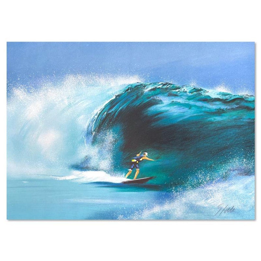 Victor Spahn, "The Wave" hand signed limited edition lithograph with Certificate of Authenticity.: The Wave is a limited edition lithograph on paper by Victor Spahn. Printed at Art-Lithographies workshop in Paris, the piece is hand signed by the artist and comes with a certificate of authenticity.
