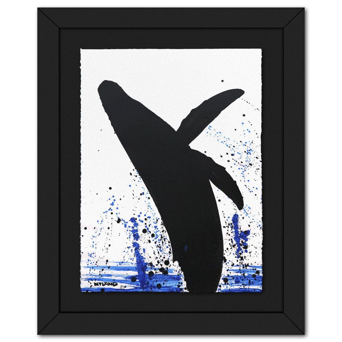 Wyland- Original Sumi Ink Painting "Breach": Artist: Wyland. Medium: Original Sumi Ink Painting. Title: Breach. Size: 30" x 23". Measures approx. 40" x 33" (framed). Signature: Hand signed by the artist. Certificate of Authenticity: Is included.