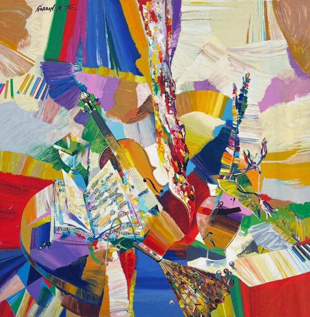 Dina Gorban- Silkscreen on canvas: Artist: Dina Gorban. Medium: Silkscreen on canvas. Size: 36" x 36". Signature: Hand Signed and numbered. Reference#: 80733.