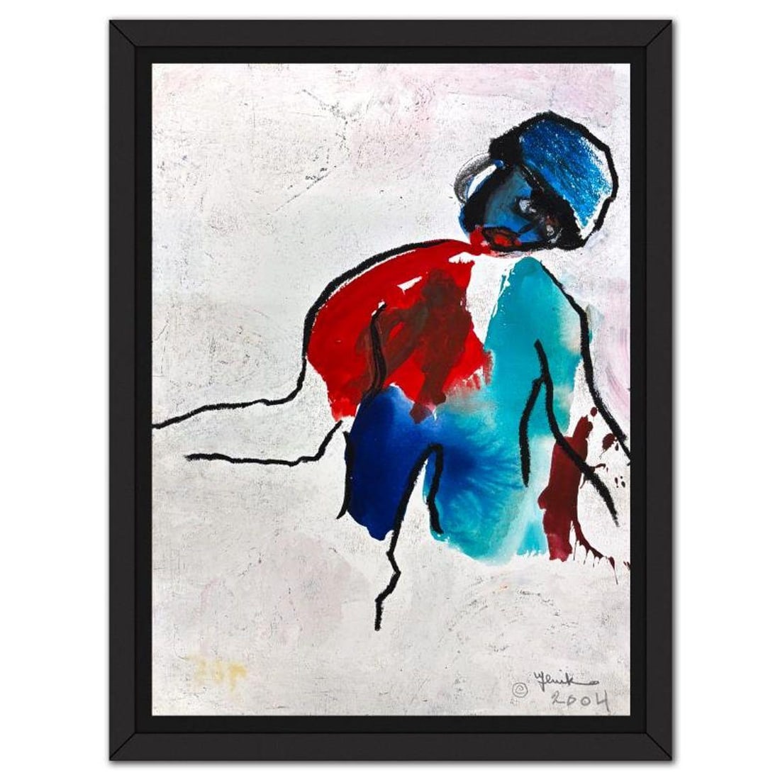 Jenik Cook, Framed Hand Signed Original Painting with Letter of Authenticity.: This is an original acrylic painting on paper by Jenik Cook. Hand signed by the artist, it includes Letter of Authenticity. This piece comes from the artist's personal collection. Measures approximate