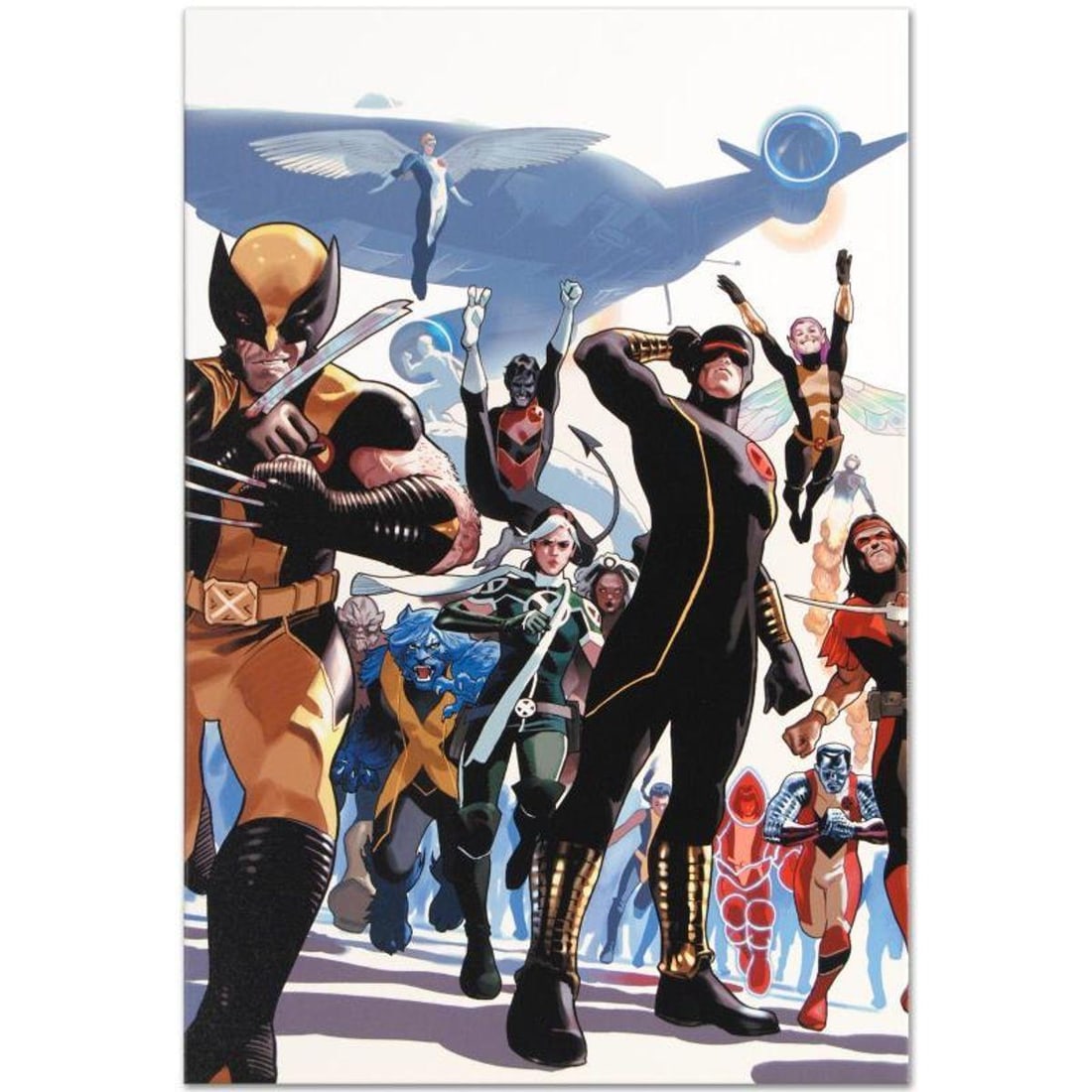 Marvel Comics "X-Men Annual Legacy #1" Numbered Limited Edition Giclee on Canvas by Daniel Acuna: A piece of comic book history, this limited edition, from original art by Daniel Acuna, depicts Cyclops, Wolverine, Nightcrawler and Angel, among other X-Men Characters. Spanish artist Daniel Acuna ci