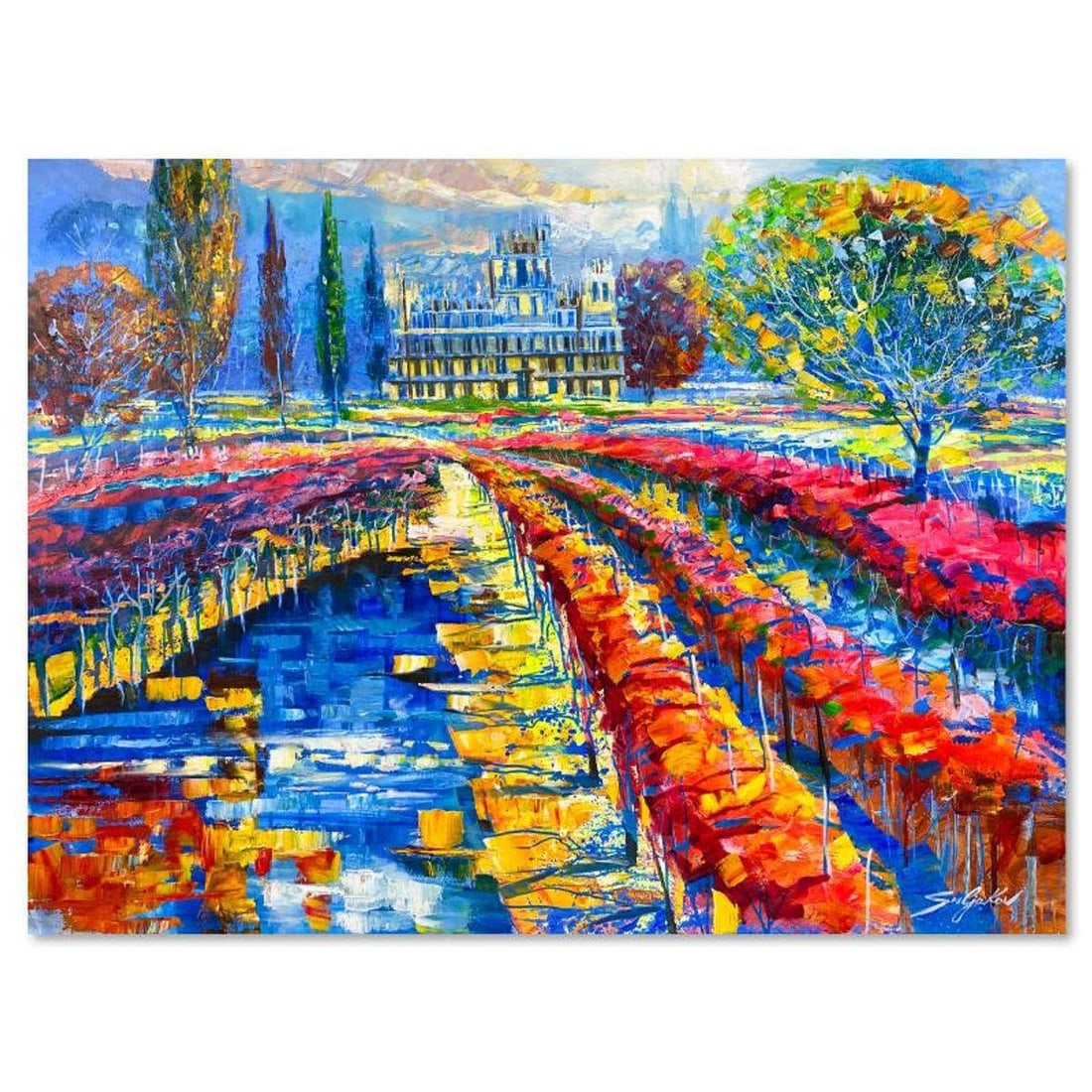 Vadik Suljakov, "Old Vinyard View" Original Oil Painting on Canvas, Hand Signed with Letter of: Old Vinyard View is an original oil painting on stretched canvas by Vadik Suljakov, hand signed by the artist. Includes Letter of Authenticity. Measures approx. 30" x 40" (image).