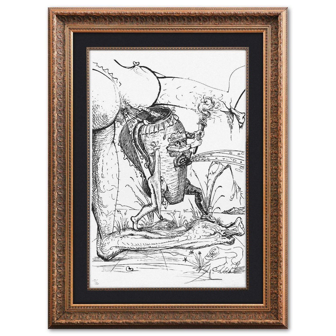 Salvador Dali- Original Lithograph from Gouache and Collage "Les Songes Drolatiques de Pantagruel" (1 of 2)