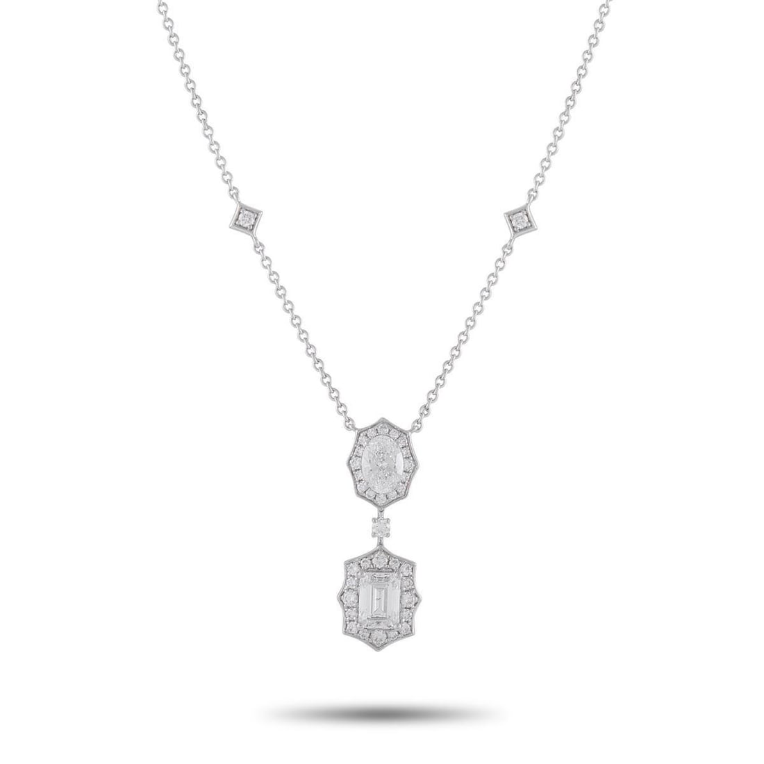 18K WHITE GOLD 2.76CT DIAMOND NECKLACE (1 of 4)
