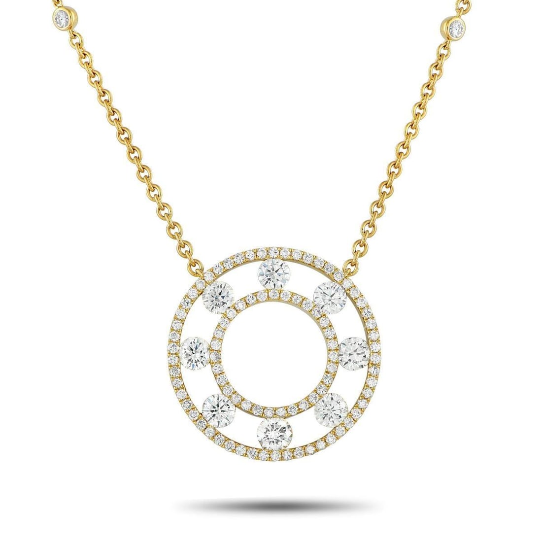18K YELLOW GOLD 1.70CT DIAMOND NECKLACE (1 of 4)